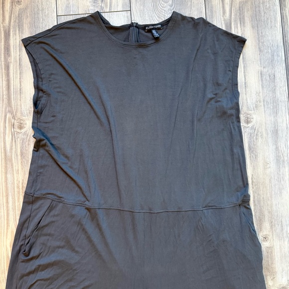 Eileen Fisher Wide Leg Jumpsuit With Pockets Jersey Knit Dark Gray Size XL - Picture 5 of 9